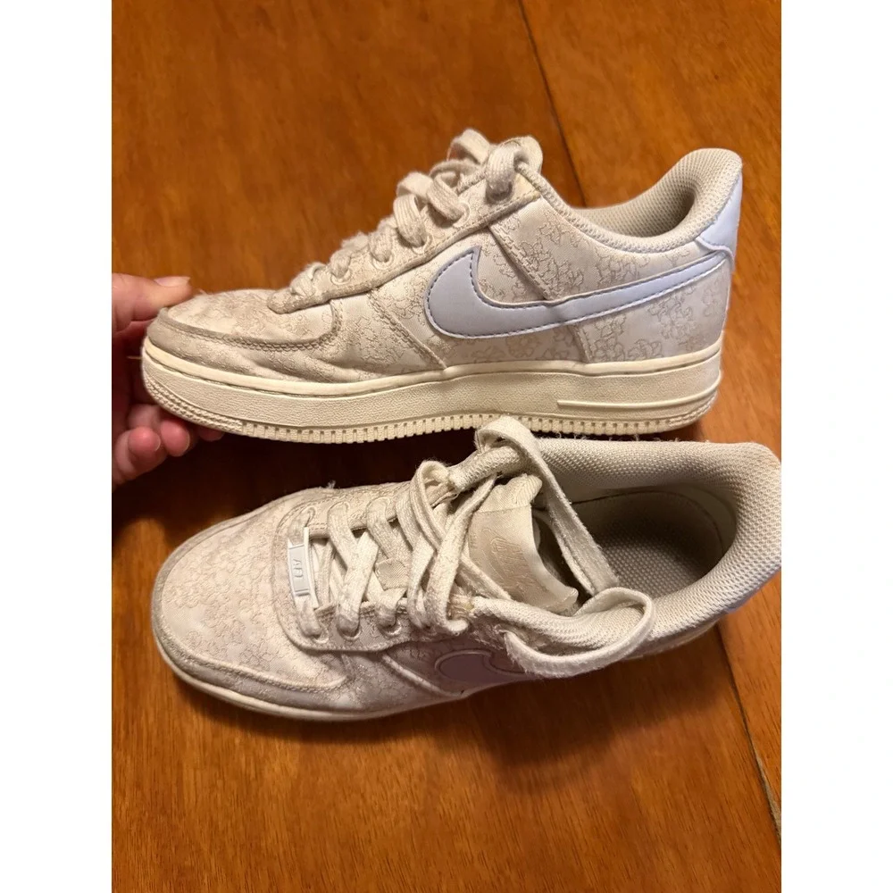 Nike Air Force 1 Low Floral Brocade‎ Cream Tan Shoes DR6402-900 Womens 5